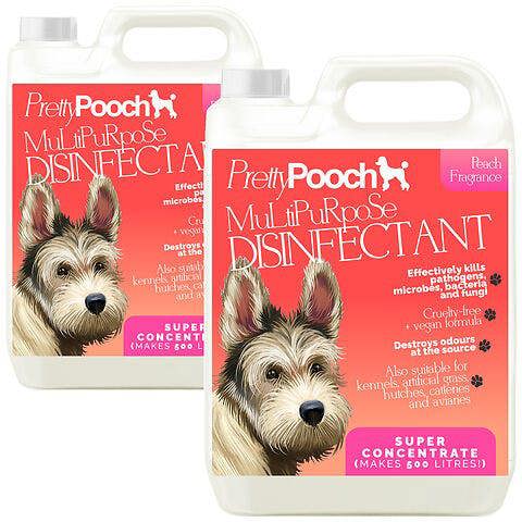 Pretty Pooch Multipurpose Disinfectant - Cleaner, Sanitiser, Deodoriser - Concentrated Formula - Peach 5L x2