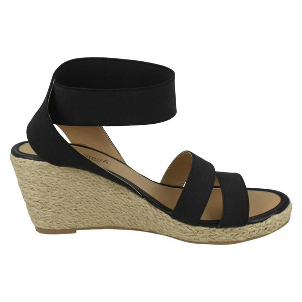 Savannah Ladies Savannah Elastic Ankle Strap Wedges