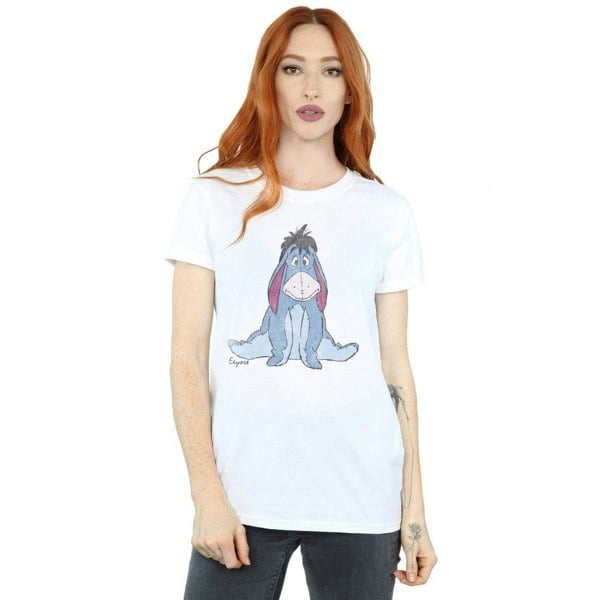 Winnie the Pooh Womens Eeyore Cotton Boyfriend T-Shirt - White