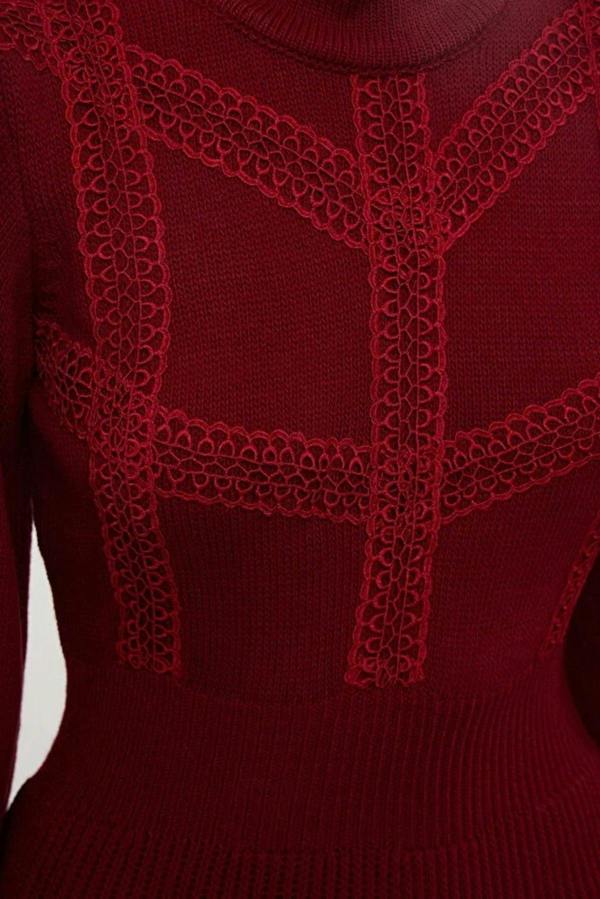 WOVCOR Mini Knit Lace Dress
