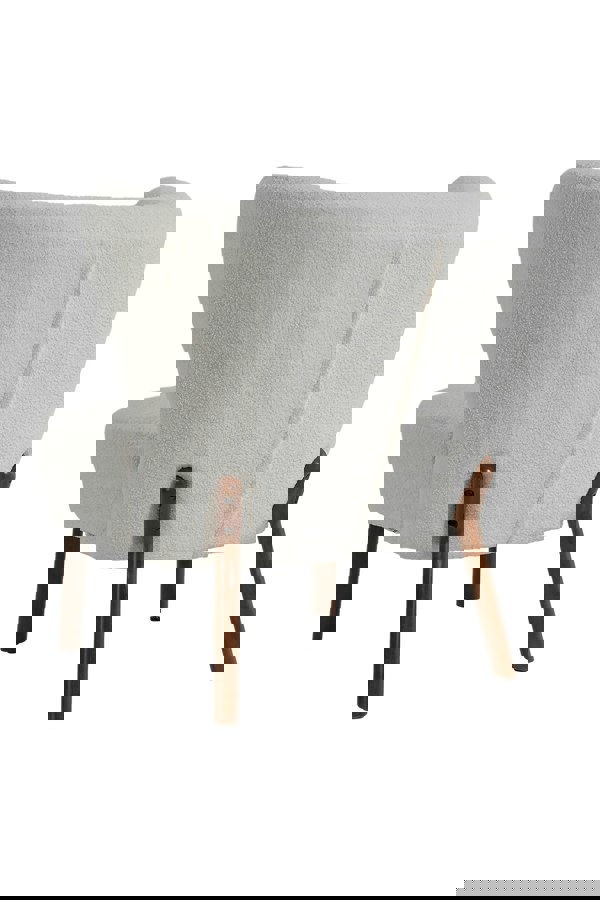 Living and Home 2Pcs Teddy Bear Fur Tufted Accent Chair with Footstool