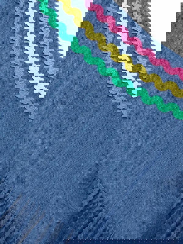 Kite Womens Organic Cattistock Ric Rac Muslin Dress Navy