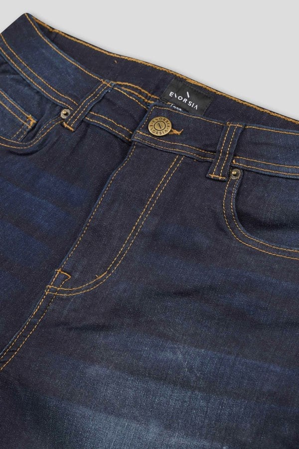 ENORSIA Mens Black Skinny Fit Distressed Denim Jeans