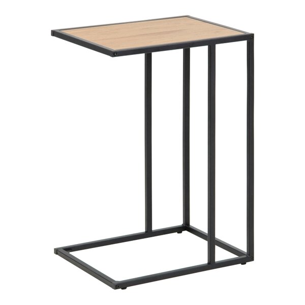 Wyld Haus El Paso Black Metal and Wild Oak Veneer Sofa Side Table