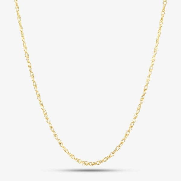 T. H. Baker 9ct Yellow Gold Fine Prince of Wales Rope Chain G7R