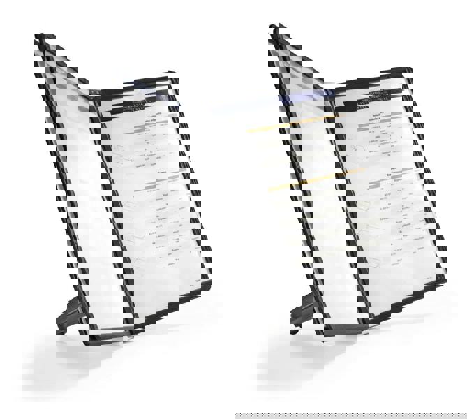 Durable SHERPA SOHO TABLE 5 Desk Display Panel Stand | 5 Panels | A4 Black