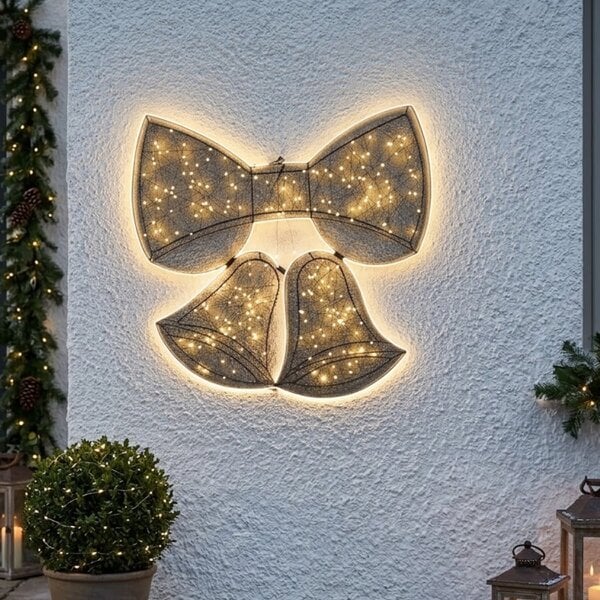 Garden Greatness Noel Halo Bow Bells Hanging Wall Light