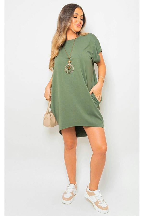 Esme Short Sleeve With Front Pockets Top - Khaki