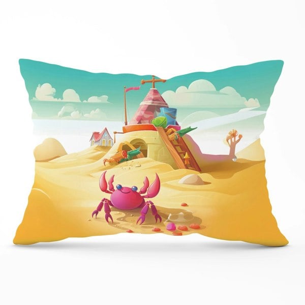 Warren Reed Pink Crab On A Beach Holiday Cushions