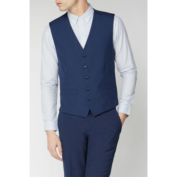 Limehaus Slim Fit Bright Blue Waistcoat