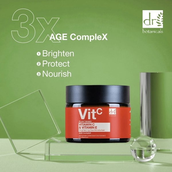RDB522 Dr Botanicals Vitamin C 1% & Vitamin E Brightening Duo Moisturiser 60ml