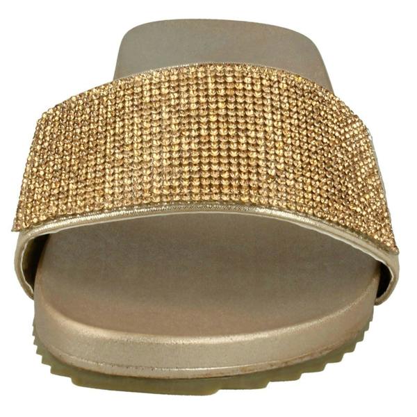 Savannah Ladies Savannah Flat Diamante Vamp Mules