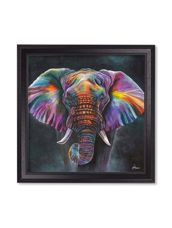 Exceptional Art Elephant Print 'Wisdom' by Amy Ansell - Black Square Frame