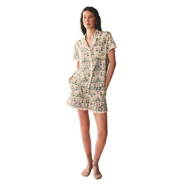 Cath Kidston Womens/Ladies Flowers Frill Detail Pyjama Set - Green - 