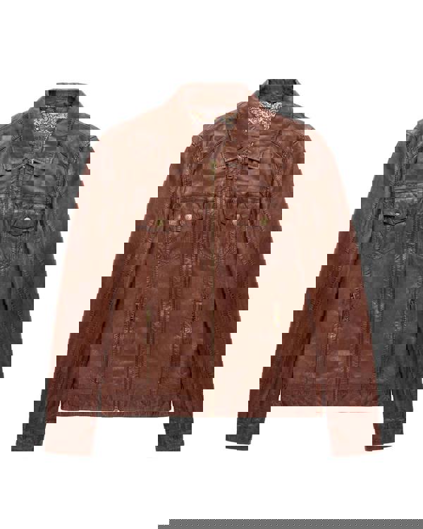 Gabicci AGABJ04 Leather Dean Western Jacket DESERT