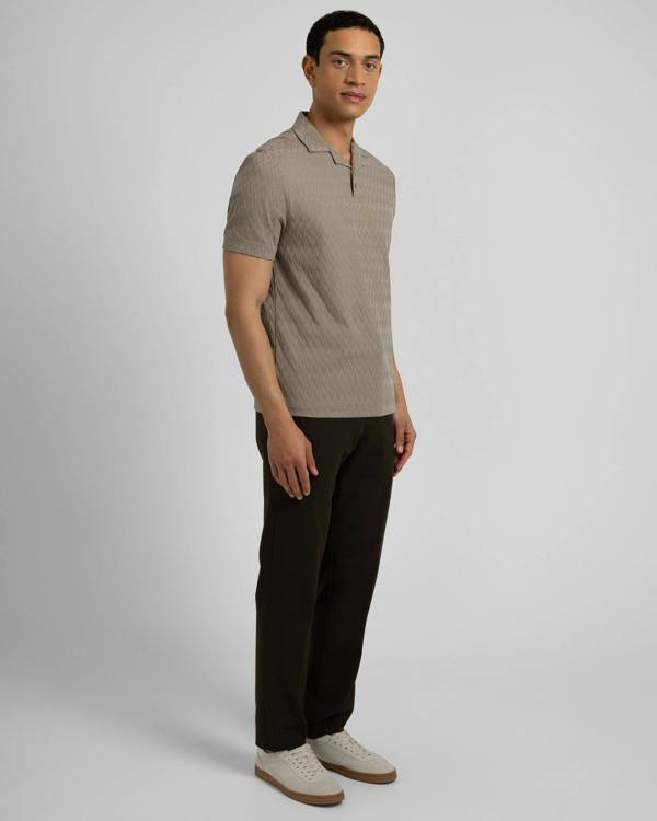 Steel & Jelly Beckton - Zigzag Textured Polo Shirt