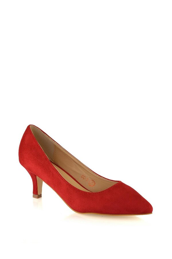 XY LONDON Pointed Toe Low Stiletto Kitten High Heel Court Shoes