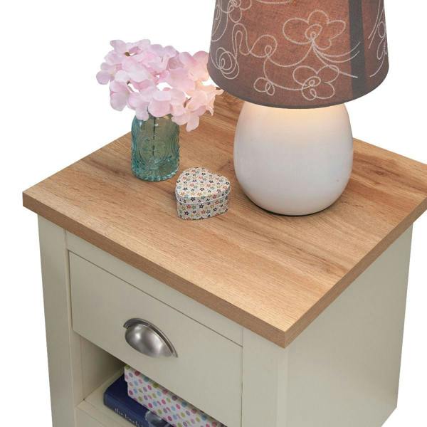 Timber Art Design Lisbon 1 Drawer Bedside Cabinet Bedroom Furniture Nightstand Table