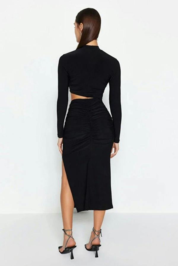 WOVCOR Elegant Evening Dress with Cut Out Details