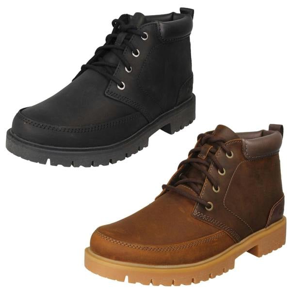 Clarks Mens Clarks Leather Lace Up Ankle Boots Rossdale Mid