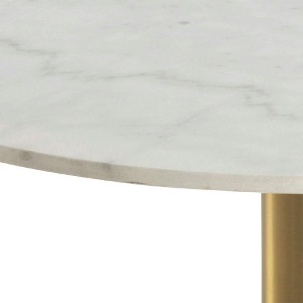 Wyld Haus Meadowbloom White Marble Round Coffee Table Gold Metal Base