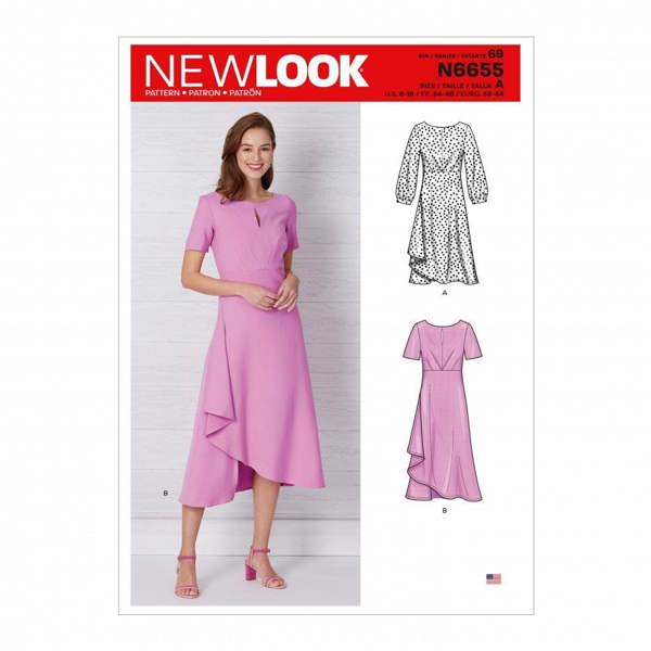 New Look Sewing Pattern 6655, Dresses for Women, A (6-8-10-12-14-16-18) - Intermediate