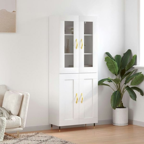 Berkfield Highboard White 69.5x34x180 cm Engineered Wood