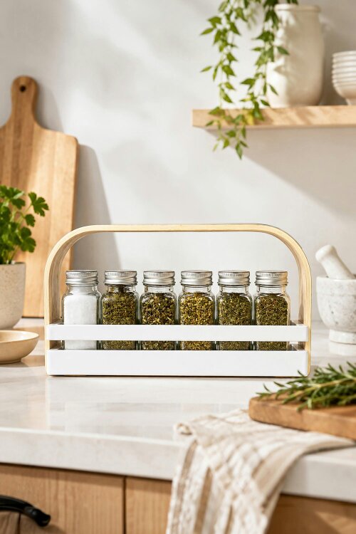 Kimm and Miller Kitchen Alchemy' 6 Jar Herb and Salt Rack Gift Set