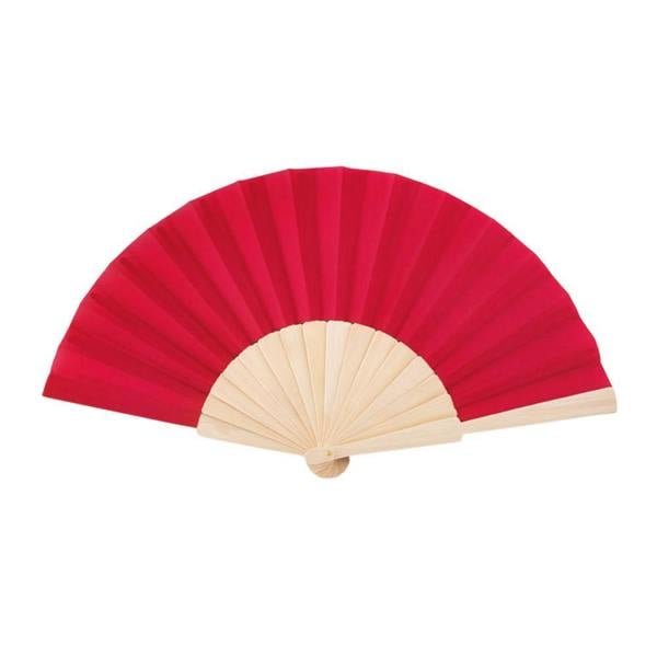 MidOcean Fanny Wood Wood Handheld Fan - Red