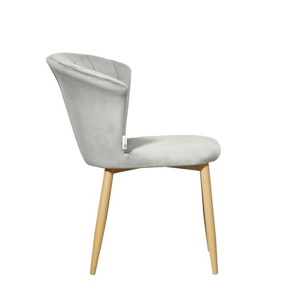Life Interiors Set of 2 Elsa Velvet Dining Chairs - Curved Back Design with Wooden Legs & Comfortable Padded Seating, Modern Accent Chairs