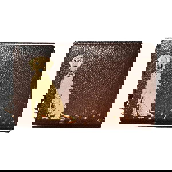 Fores Collection Embroidered Dog Zip-Around Card & Coin Purse