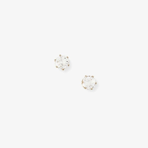 T. H. Baker 9ct Yellow Gold White Cubic Zirconia Stud Earrings 120325149508