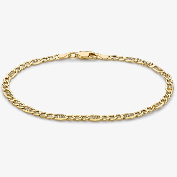 T. H. Baker 9ct Yellow Gold 7.5 Inch Figaro Chain Bracelet 1.23.7312