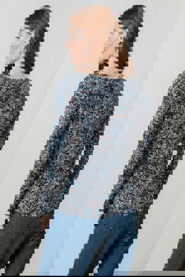 Lily & Me Monica Jersey Printed Top Sea Mist