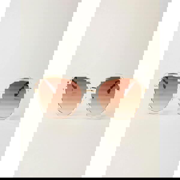 Blue Vanilla Gold Frame Oversized Sunglasses