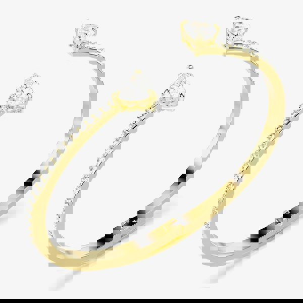 Swarovski Mesmera Gold Tone Plated Double Heart White Zirconia Bangle 5733511