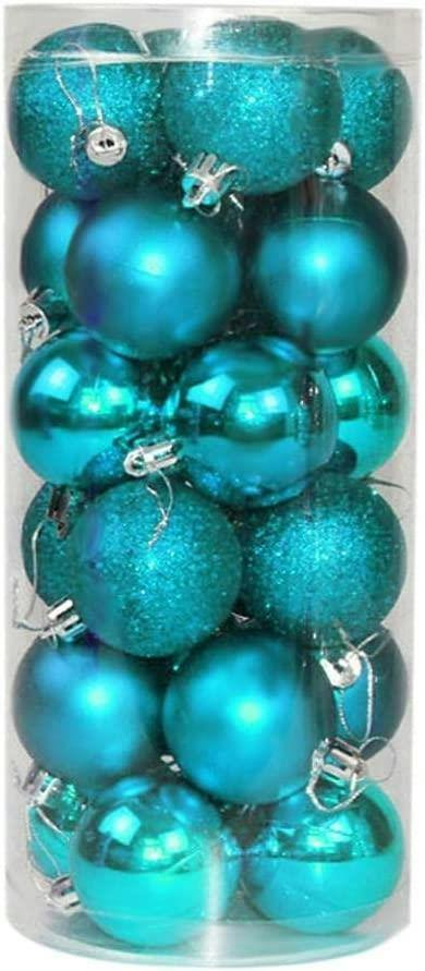 Shatchi Teal Blue Shatterproof Christmas Baubles, 10cm Hanging Tree Decorations in 3 or 6 Pack Sizes