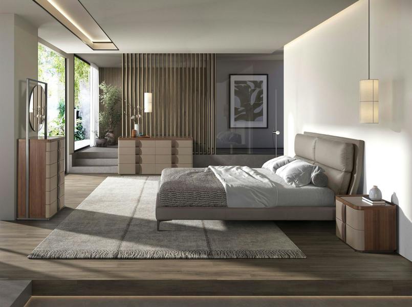 Angel Cerdá Mink coloured leatherette bed 7014