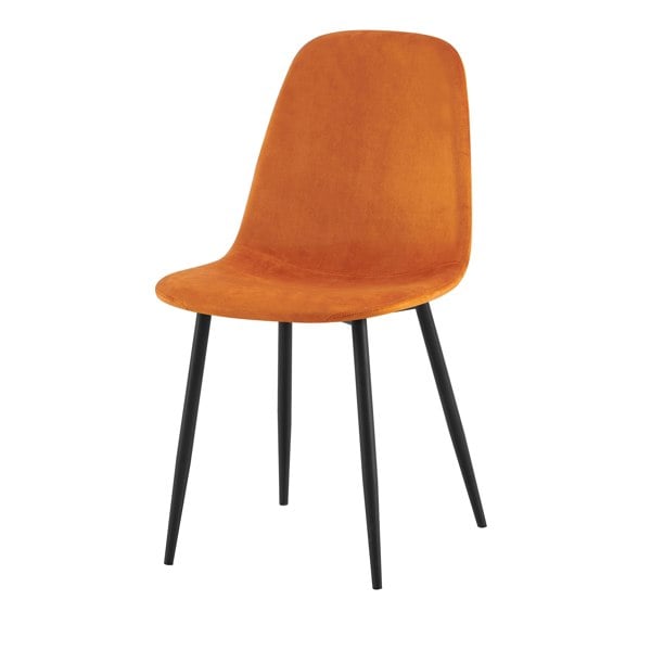 DS Living Luxe Dining Chair 4pc Apricot Orange Wood Printed Coating