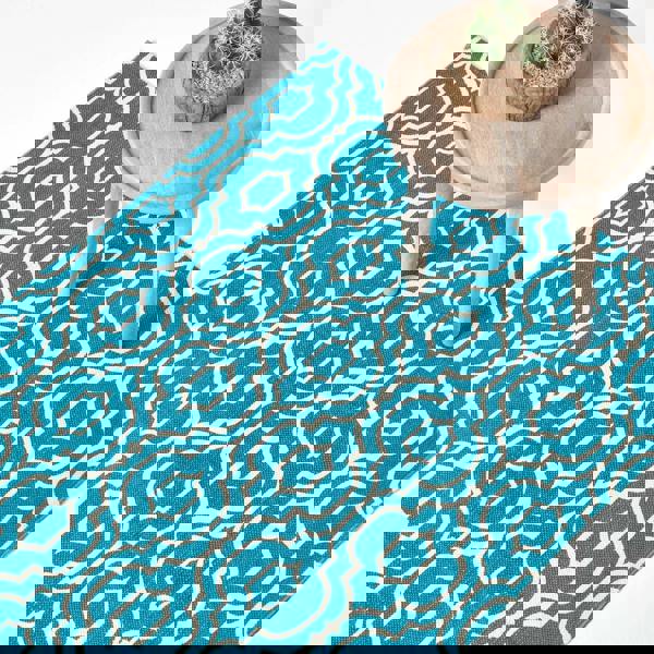 HOMESCAPES Riga 100% Cotton Printed Patterned Rug