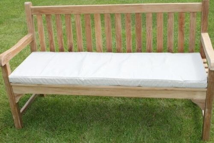 Cushion for 3 Seater Bench in Choice of Colours, 180g/m² Fade-Resistant Polyester Cover with Zipped Removal - Grey