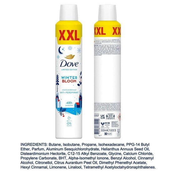 Dove Anti-Perspirant Deodorant Winter Bloom, 48H Sweat Protection 300ml 6 Pack