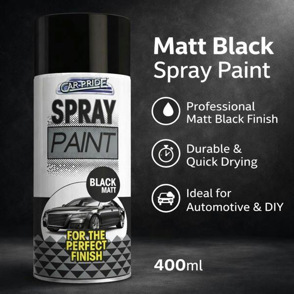 Carpride 5X Matt Black Car Spray Paint 400ml