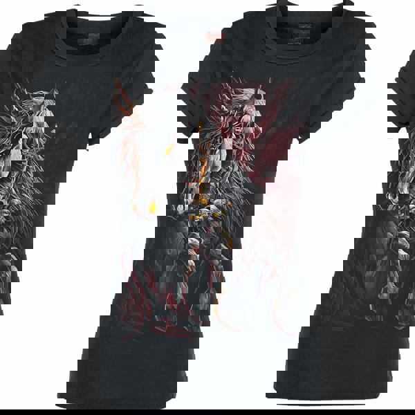 INFERNAL UNICORN - Girls Boatneck Cap Sleeve T-Shirt