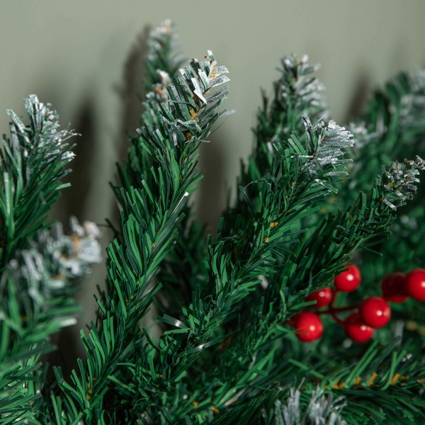 Samuel Alexander 2.7m Snow Tipped Christmas Garland with Red Berries, Cones & Bullet Tips