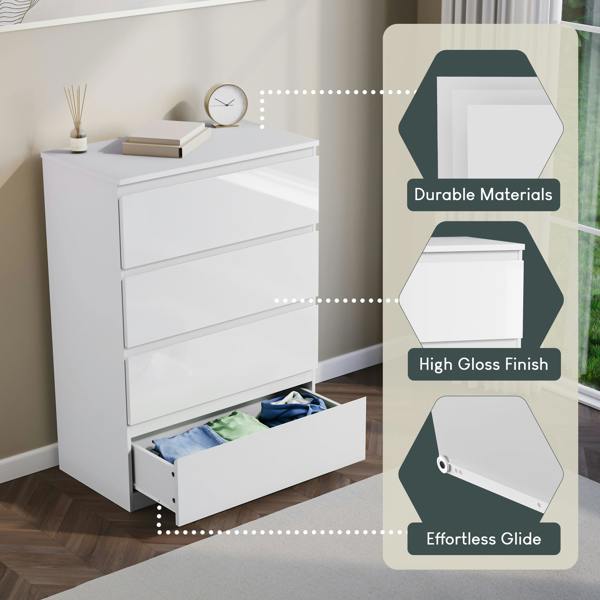 Vida Designs Glinton 4 Drawer Chest, Black