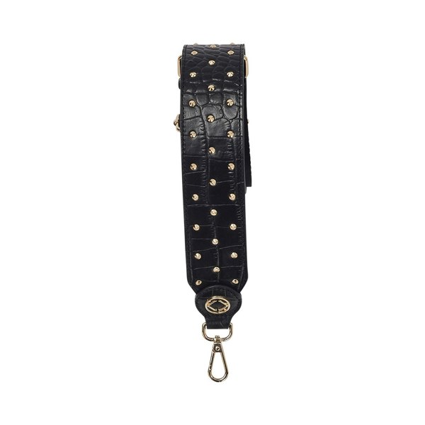 KeriKit England Stevie Croc Studded Embossed Leather Strap - Black