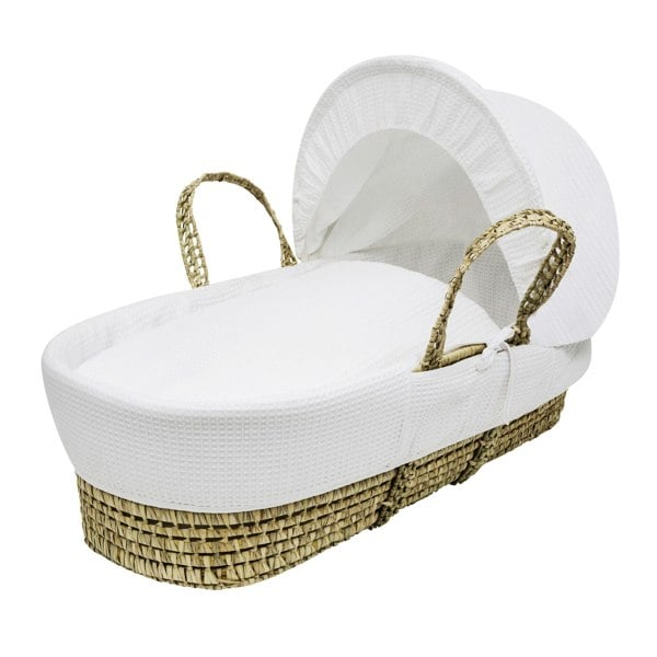 Kinder Valley White Waffle Palm Moses Basket