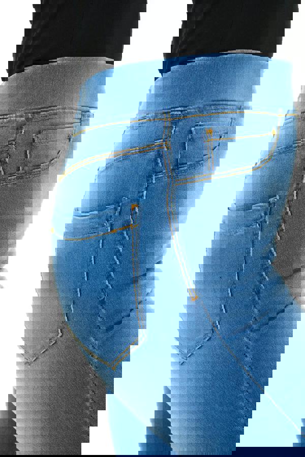 Smart Living Women's Stylish Skinny Fit Denim Jeggings with Pockets - Trendy & Comfy - Mid Wash