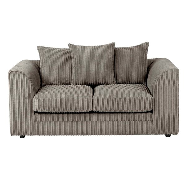 SQUAREBOXX Dylan Jumbo Cord 3+2 Seater Fabric Sofa in Grey